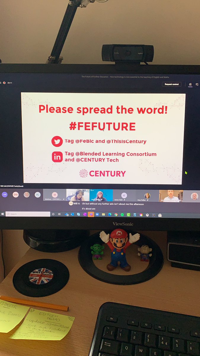 Mattbeck80808's tweet photo. Here we go!! @ThisIsCentury and @FeBlc webinar!! The future of further education! Huge thanks to all the presenters and both teams for working together. #FEFUTURE! ๐๐ป๐๐ป๐๐ป๐๐ป https://t.co/50mjfP85vG