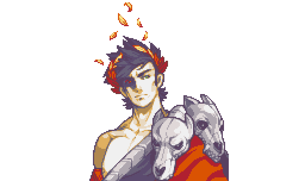 𝑻𝒊𝒎 𝑶𝒍𝒆𝒄𝒉 Blood And Darkness Zagreus Fire Emblem Gba Styled Portrait Supergiantgames Hadesgame Pixelart ドット絵