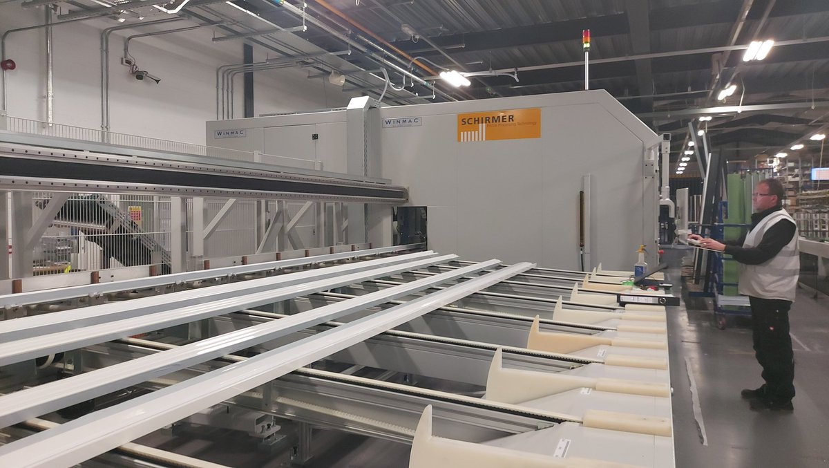 Two Schirmer installations back to back for us with <a href="/WinmacUK/">WinmacUK</a> one PVC machine the other for Aluminium. #CNC
