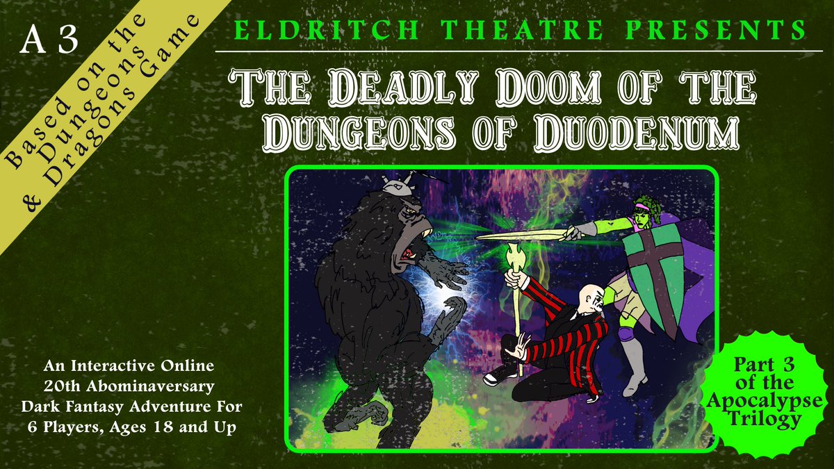 We open TONIGHT! 
Spectator tickets remain: come watch in real time as our epic dark fantasy unfolds in real time at 7:30 PM (EST) online! eldritchtheatre.ca/dungeons #theaTO #theatre
