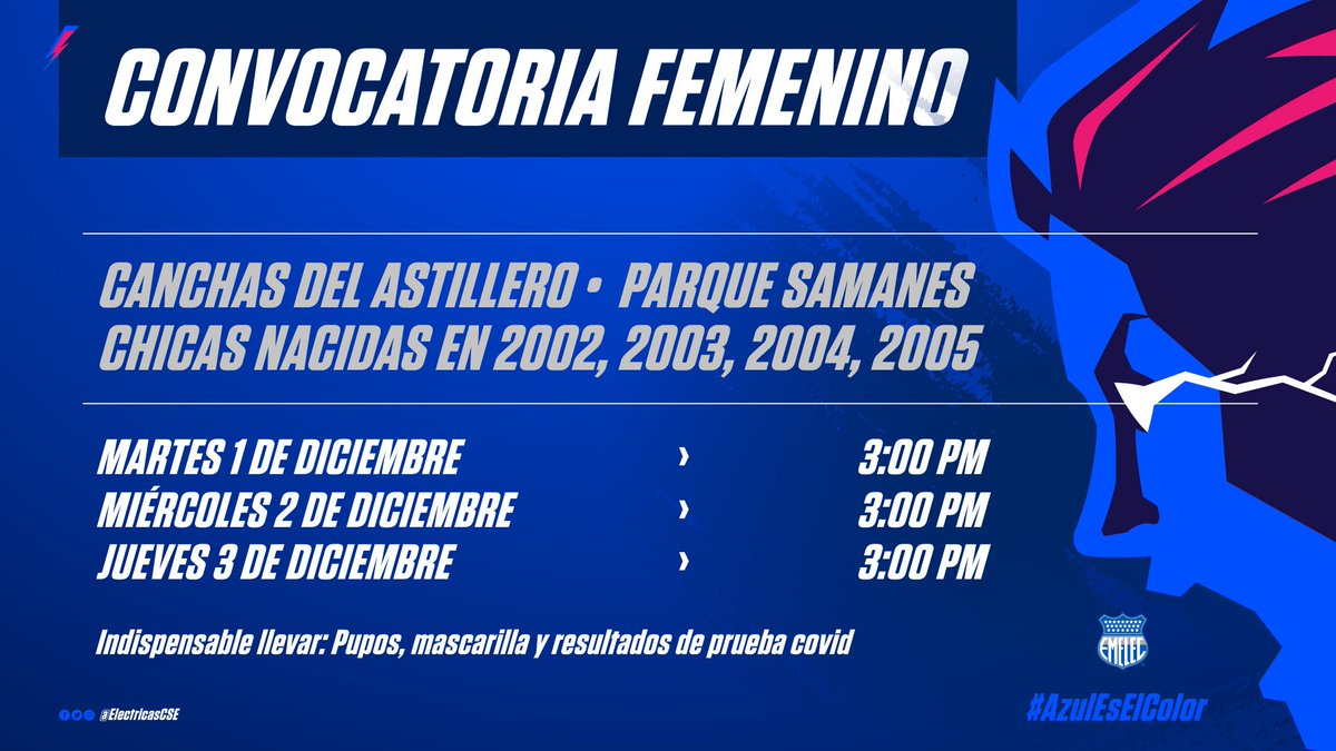 ¿Quieres formar parte de las #Eléctricas?🥳
Te esperamos 💪🏻⚽
#Eléctricas #LaOtraMitad #DelBombilloSoy #AzulEsElColor 🔵⚡ https://t.co/7O0jPTIXGR