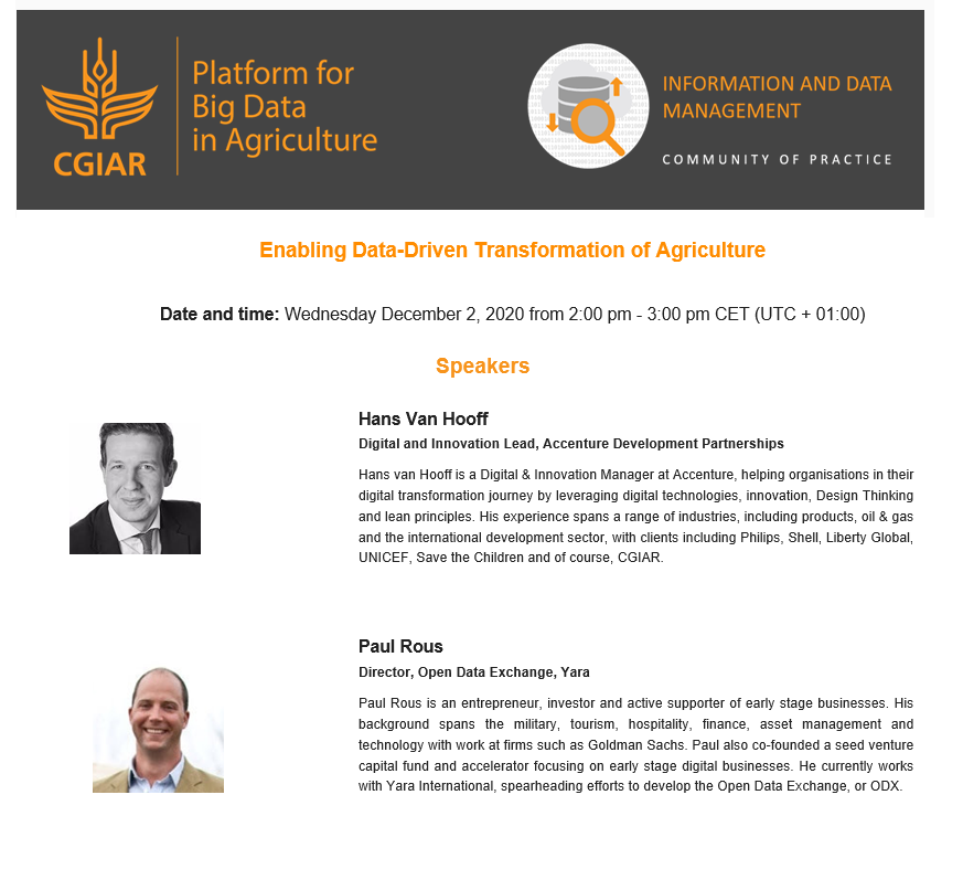 gideonkruseman's tweet photo. #DigitalTransformation of #Agriculture requires data #interoperability check out industry perspective in upcoming webinar. Join us through this link: https://t.co/Ve01Q0Dxn1 https://t.co/NI4FaHOry3