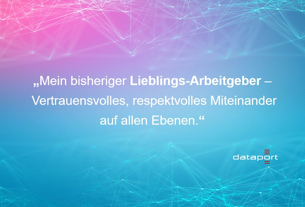 Wir sind gekommen, um zu bleiben! 💙
Unser kununu-Highlight der Woche - <a href="/Datareport/">Dataport</a> 
Hier geht's zu weiteren kununu Bewertungen:
kununu.com/de/dataport

#dataport #placetobe #smellsliketeamspirit