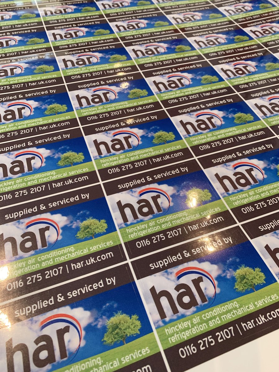 jmd_design's tweet photo. A RECENT RUN OF BESPOKE STICKERS
Over the last few weeks, I have designed and produced in-house a wide selection of various bespoke printed stickers.
For HINCKLEY AIR CONDITIONING, CLB CLEANEQUIP &amp; B-SURE INSTALLATIONS
https://t.co/q6VBJaBw9S https://t.co/l2s9Ex9xMv