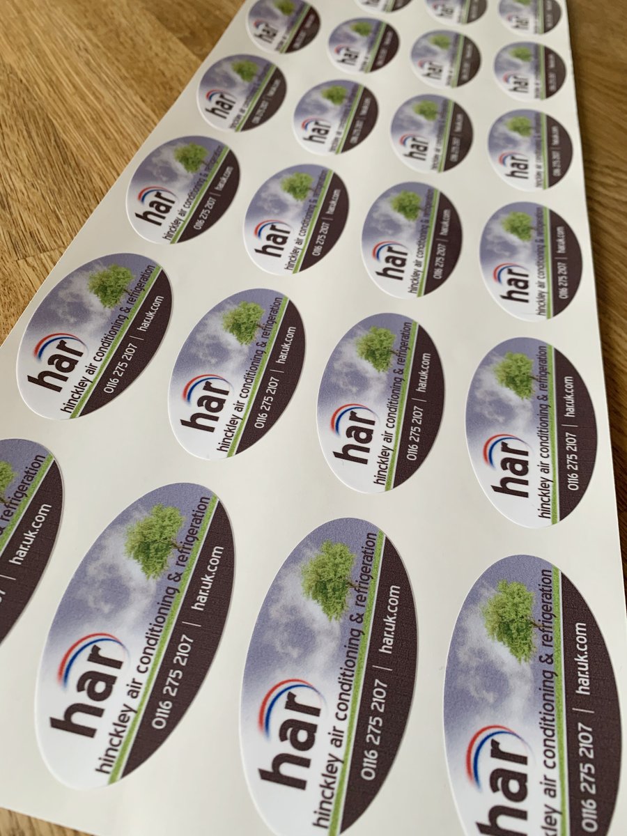 jmd_design's tweet photo. A RECENT RUN OF BESPOKE STICKERS
Over the last few weeks, I have designed and produced in-house a wide selection of various bespoke printed stickers.
For HINCKLEY AIR CONDITIONING, CLB CLEANEQUIP &amp; B-SURE INSTALLATIONS
https://t.co/q6VBJaBw9S https://t.co/l2s9Ex9xMv