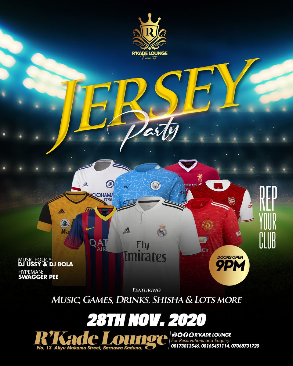 Rkade1's tweet photo. .... This weekend Saturday 28th Nov. 2020 tagged @rkadelounge and Games #jerseyparty and we will have in our midst all the way from Abuja @deejayjenibrown live as our guest Dj.  

Don't miss, don't be told, its extraordinare 💯, its @rkadelounge .... Your No. 1 Night life spot. https://t.co/VcxoWB8I2u