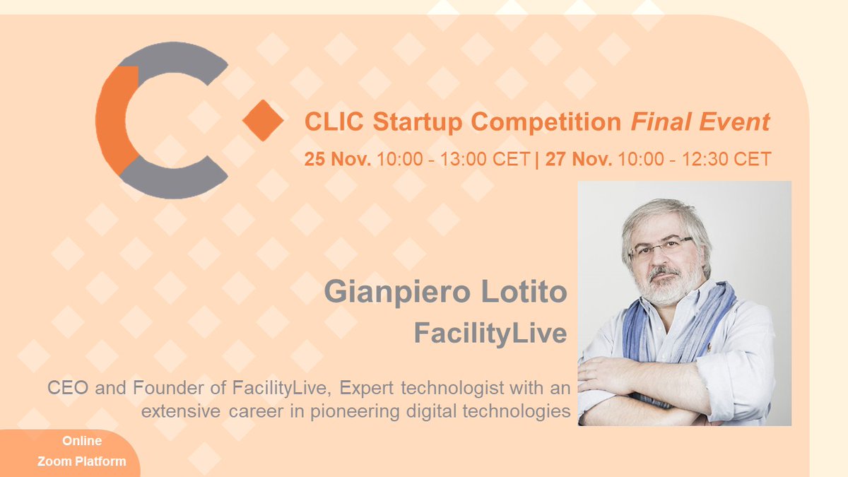FacilityLive's tweet photo. Oggi alle 10.20 @GianpieroLotito sarà keynote speaker nella sessione “Circular Cultural Tourism” durante l’evento finale della #CLICStartupCompetition.
Info e iscrizioni: https://t.co/UP9n4x77yR
#startups #circulareconomy #culturalheritage #SEMED https://t.co/iUYAL9auwe
