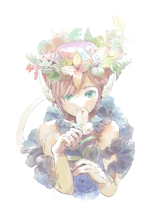 おひさしぶりにちゃんとうちの子描きました。 #ff14 
