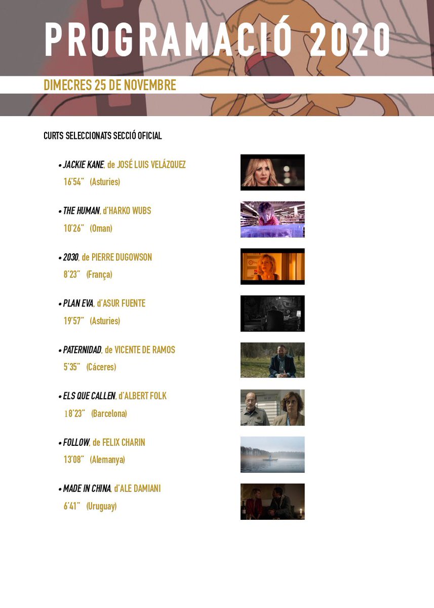 #SECCIÓNOFICIAL Día 2

El thriller pide paso en el ecuador de la Sección Oficial de ‘#Cineculpable2020’

‘Els que callen’, preseleccionado a los Goya, y el drama romántico ‘Paternidad’, con Pepón Nieto, saltan esta noche a la pantalla del Auditori de Vila-real

#culturasegura