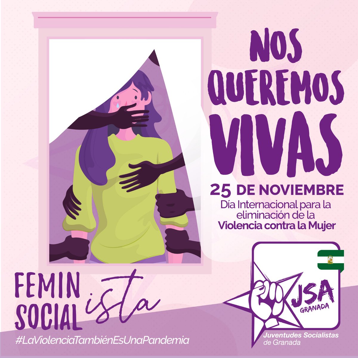 JSAGranadaCEP's tweet photo. Aunque este año no podremos salir a la calle como años atrás, no podemos olvidarnos de que existe otra pandemia, que desgraciadamente sigue cobrándose la vida de muchas mujeres en nuestro país, aunque algunos la quieran maquillar como violencia intrafamilar. https://t.co/EiEv1bduaz