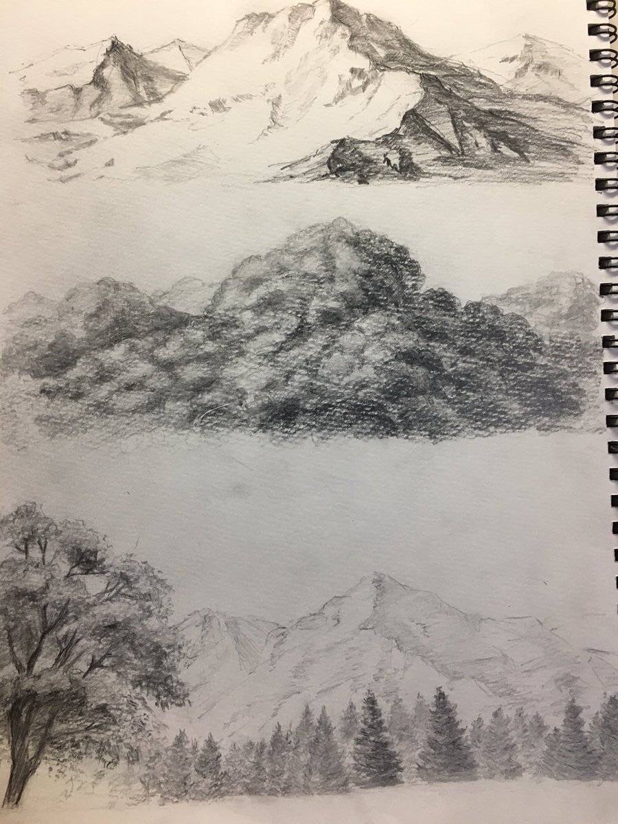 ゆふ 湯浅 誠先生の著書 風景デッサンの基本 で紹介されてる自然物を模写 Part2です 自分の今までのデッサン は そのまま写しとる だけの作業がほとんどでしたが 2つ目の森があまりにも難しく 写しとるだけではデッサンは上手くならないと悟りました