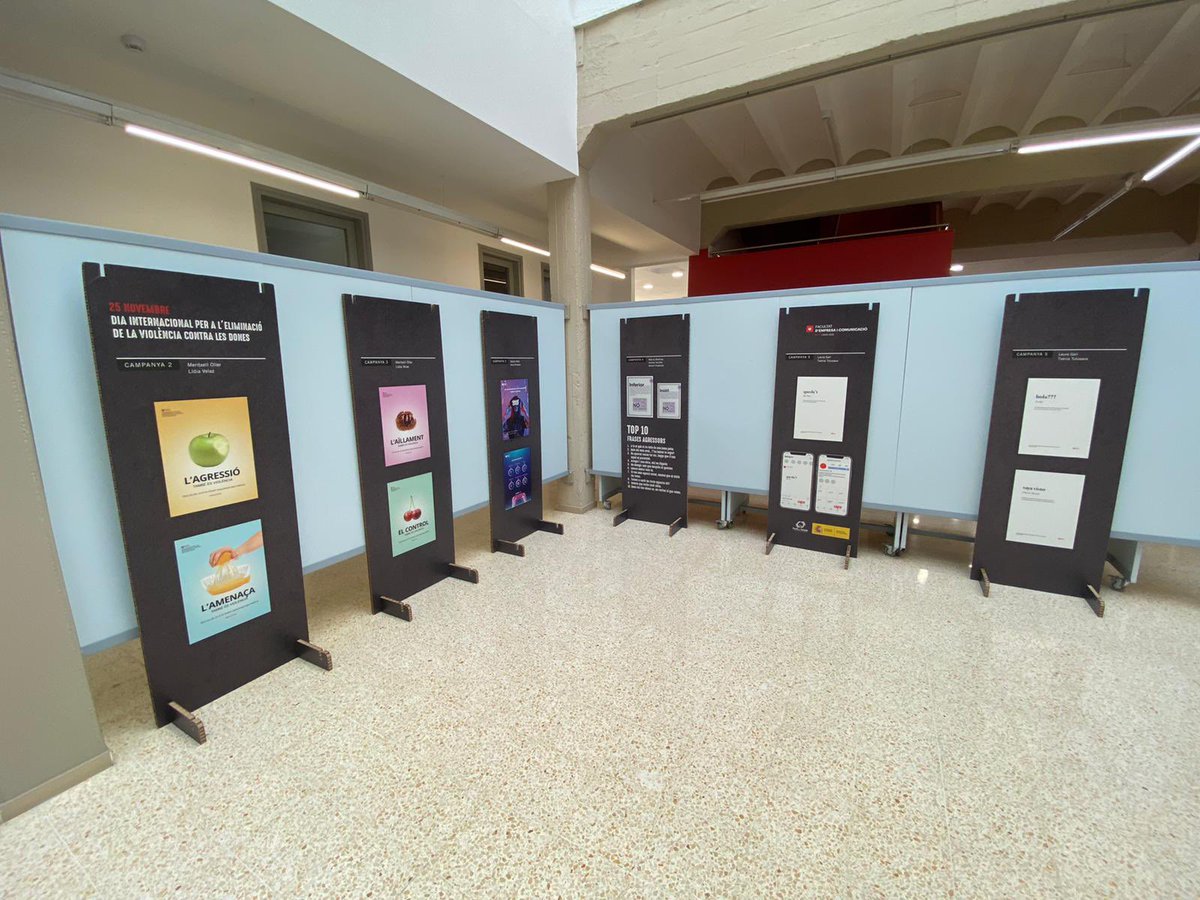 PEViolenciaGene's tweet photo. Ja podeu visitar l’exposició de les campanyes del Dia Internacional per l’eliminació de la violència contra les dones fetes pels estudiants de CAV i PiRP.
📍Espai Josep Vernis, a l’edifici B https://t.co/28wUGQC5HN