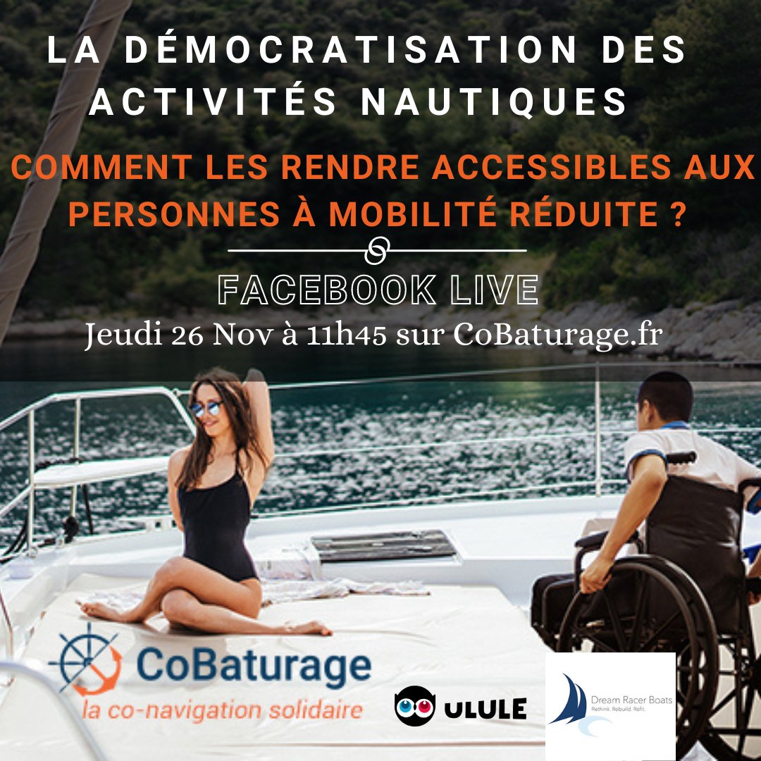 Cobaturage's tweet photo. Et si on parlait d'une cause importante ? de ces personnes en situation de handicap souvent isolées de la navigation ?
#semaineduhandicap #PMR #ulule #handicap #solidaire #crowdfunding #cobaturagefr #cobaturage #bourseauxequipiers #conavigation #navigation #activitésnautiques https://t.co/YAMddsMfHg
