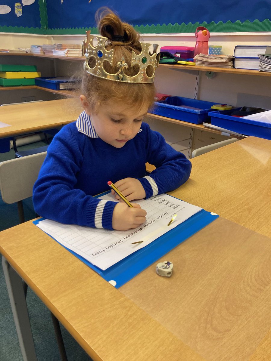 Even Kings have to learn their spellings....... With the Nativity filming fast approaching crown wearing practice is being taken very seriously in Year 2. #Nativity #drama #actorslife