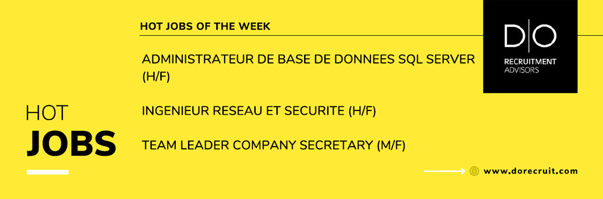***JOBS OF THE WEEK***
Discover our open positions on our website: dorecruit.com/en/our-jobs/
#dorecruitmentadvisors #peopledomatter #jobs #hiring #job #recruitment #luxembourg #DBA #ABD #IT #legal