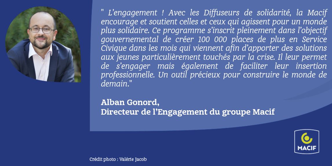 MacifAssurances's tweet photo. #ServiceCivique #Engagement #jeunes 
➡️Objectif du programme @GroupeMacif &amp; @uniscite : favoriser l'engagement citoyen de la jeunesse en développant des actions solidaires et d'intérêt général sur les territoires. Un engagement qui prend tout son sens durant la période #COVID19 https://t.co/YI3PDF5c6R