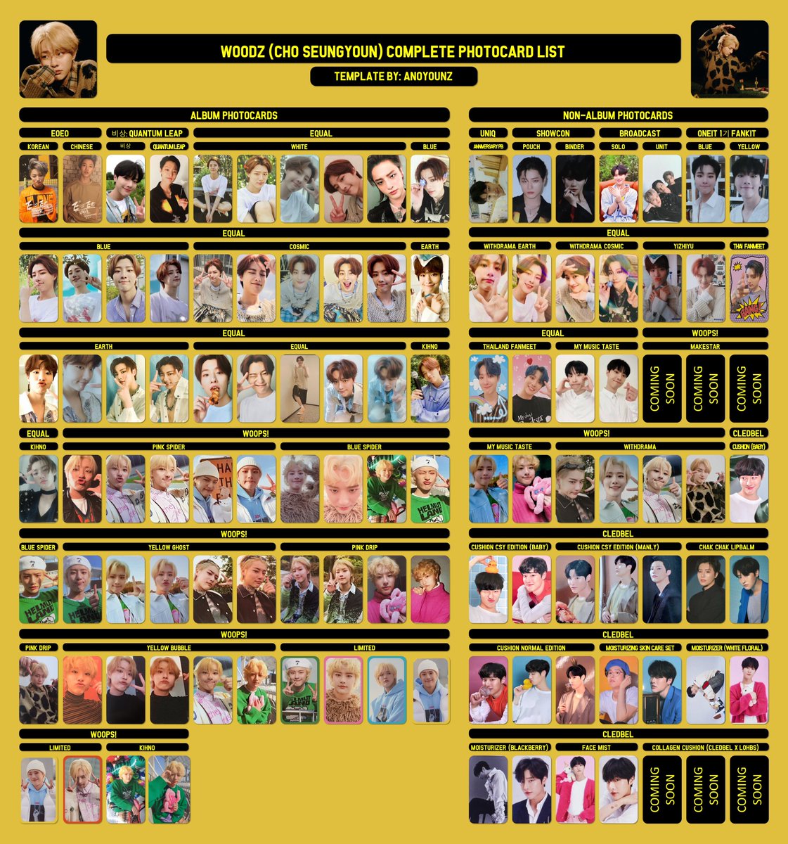 WOODZ (조승연 - Cho Seungyoun) Complete Photocard List Album