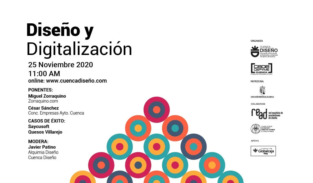 DisenoFacto's tweet photo. Hoy, a las 11:00, "Diseño estratégico y digitalización" en las Jornadas Cuenca Diseño #cuencadiseño online y en abierto. Con @mzorraquino
 César Sánchez @SaycuSoft
 @QuesosVillarejo
 https://t.co/xoqxohty4T

acceso a sala: https://t.co/pO6puxNDzv

#READ #digitalizacion #Cuenca https://t.co/lzxW4HBGyf
