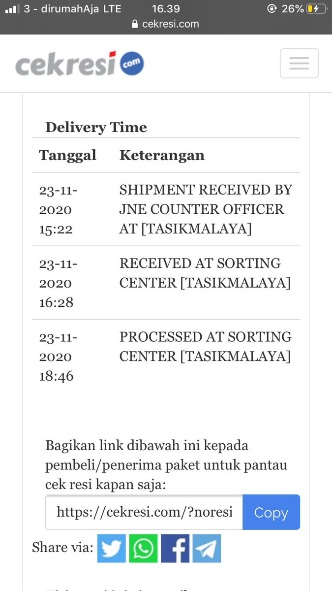 risal_lah's tweet photo. hai kak ini aku mau komplen ko paket aku dari tgl 23 november 2020 ga maju ga ada perubahan track ya makasih dan mohon respon nya 😊 https://t.co/i3V4FYSD6V