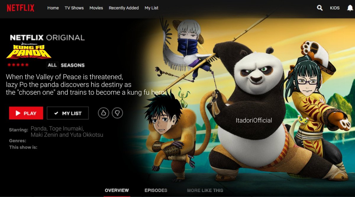 "Kungfu Panda" Starring Second years of Jujutsu High Maki Zenin, Toge Inumaki, Panda and Yuta Okkotsu