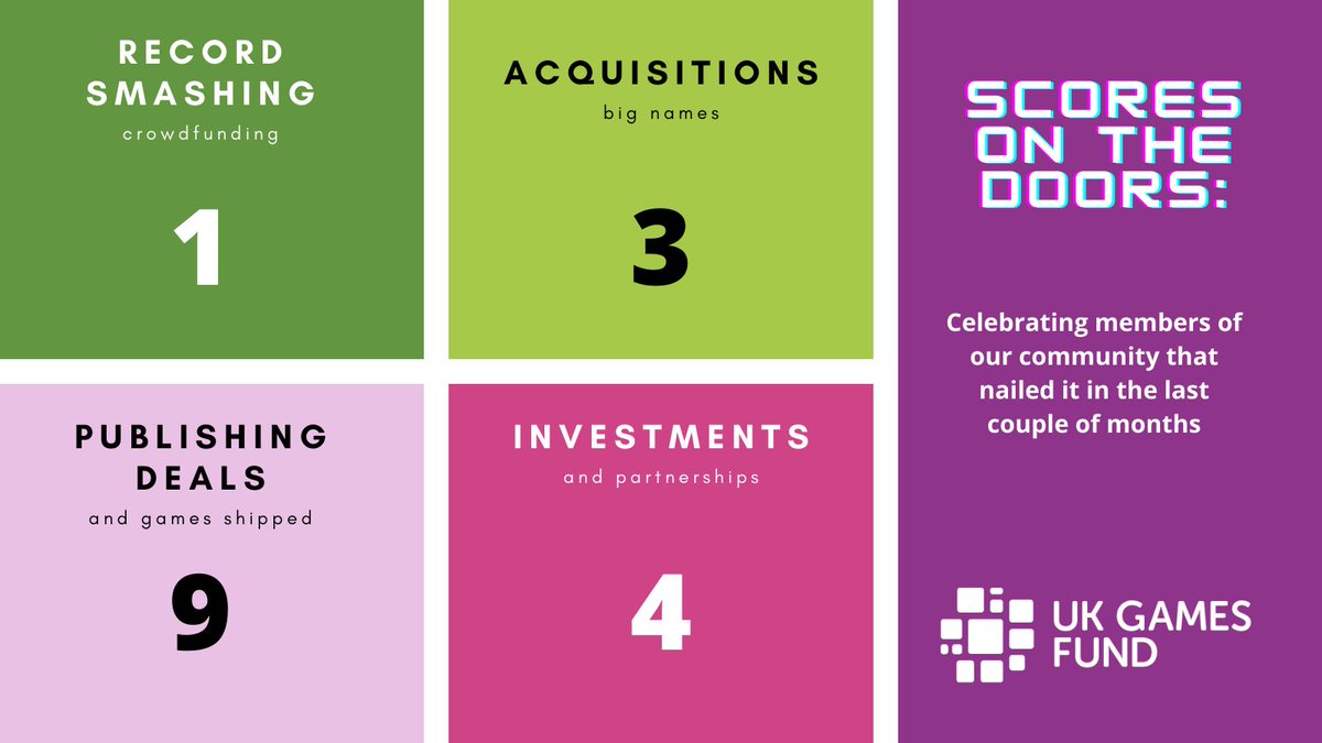 Good news all around in the UKGF community!

We've had so many success stories recently, we wanted to share as many as we could in the one place with you. 

We're proud to support our community as they create lasting impact on the indie dev sector.

bit.ly/39egeB1