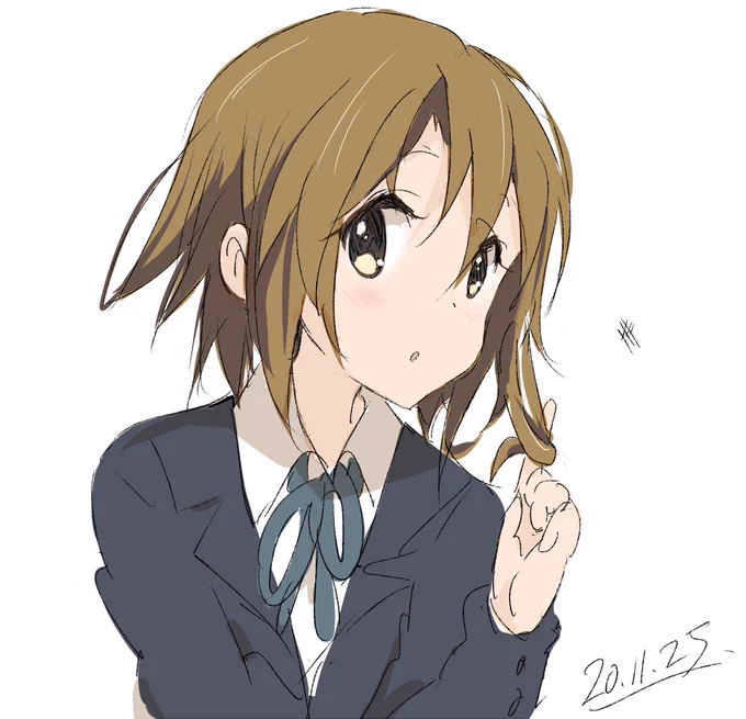 髪下ろし律ちゃんを描いてみる 