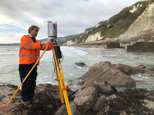 Coastal scan on a slightly less grey day than today! 

We've undertaken a number of monitoring projects of landslides and coastal cliffs, click on the link below to read more about our process &amp; past projects. 

buff.ly/3l1N1ez

#enviroment  #surveyor #southcoast