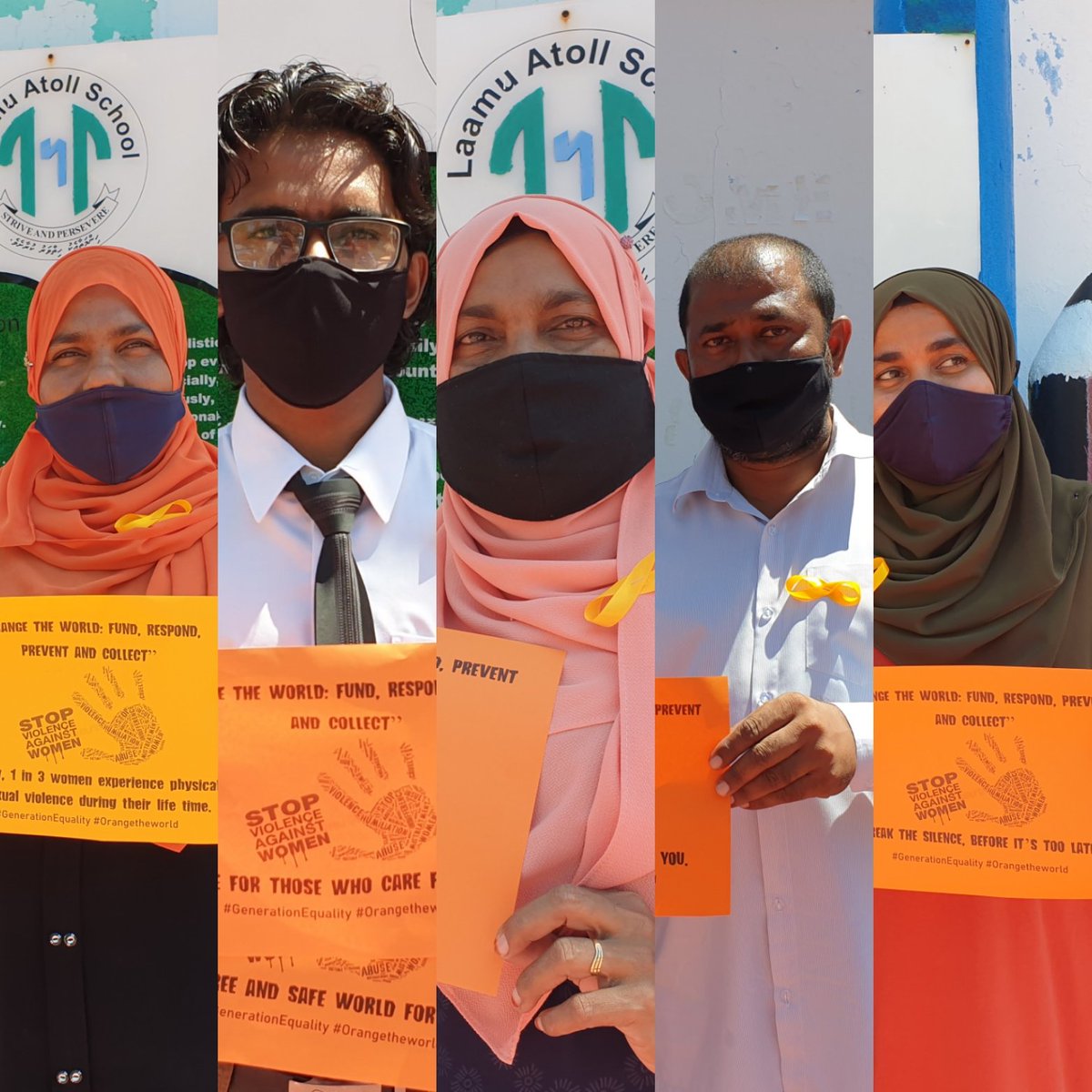 LAtollSchool's tweet photo. "Orange the World: Fund, Respond, Prevent and Collect" 
Let’s kick off the #16DaysOfActivism
#Orangetheworld #GenerationEquality #geveshigulhun
@MoEdumv @aisthly @MoGFSSmv https://t.co/A18Dz8hvSq