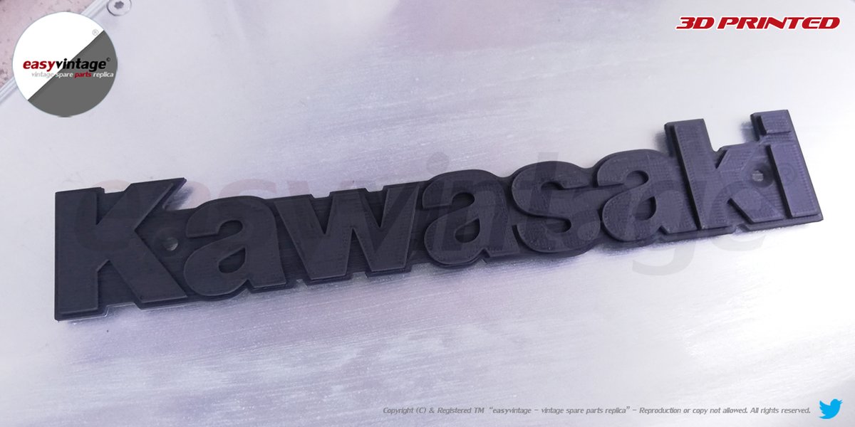 easyvintagepart's tweet photo. Just "baked" TANK LABEL BADGE for our beautiful 1981 Kawasaki #Z400J 🍞
Redesigned & made starting from the "survivor" badge with #3Dprinting #AdditiveManufacturing 🤖
💡Stay tuned for more about #KawasakiZ400J3DPrintedLabelBadges💡
@easyvintagepart 😎 #AHistoryBeyondRust https://t.co/jzsRzgXtVh