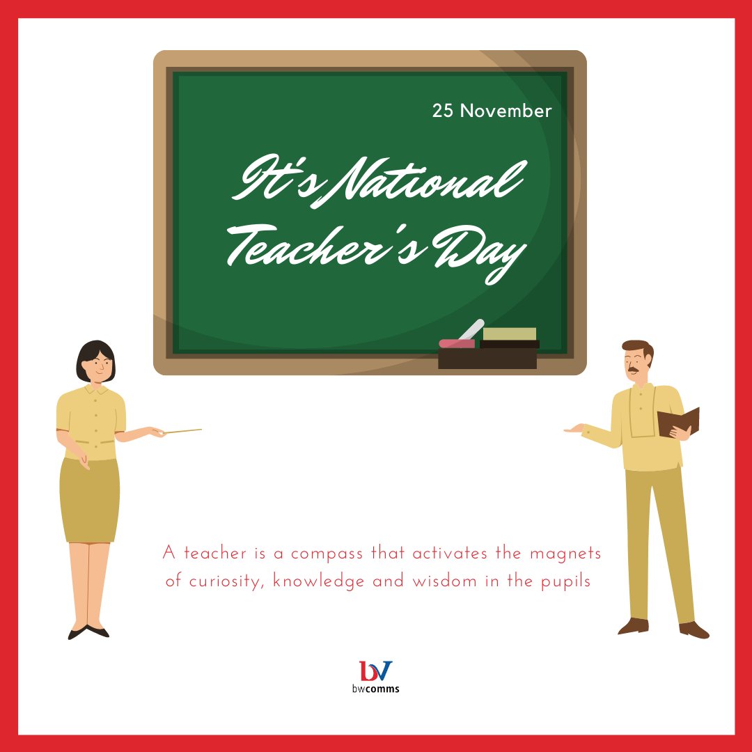 bwcomm's tweet photo. Happy National Teachers' Day!
#bwcommunications #bwcomms #MediaMonitoring #PressRelease #PRAgency #ProPR #PRLife #PRTalk #PR101 #PRTactic #PRDaily #Humas #teachersday #hariguru #HariGuruNasional https://t.co/qBjVpss0vF
