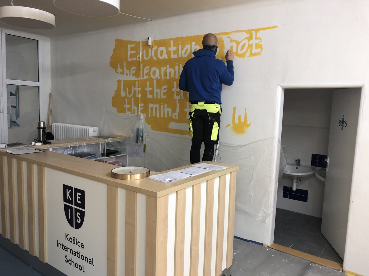 kosiceIS's tweet photo. More renovations are afoot at #KEIS ! #Košice #Slovakia #renovations #newclassrooms https://t.co/aB6HcSYbPY
