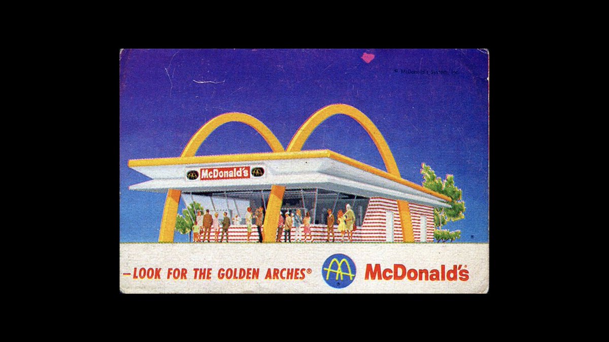 1960 / The campaign "Look for the Golden Arches" gave sales a big boost. Advertising would play a key role in the company’s success over the next decades as it’s president, Ray Kroc, believed it was “an investment that would come back many times over”.