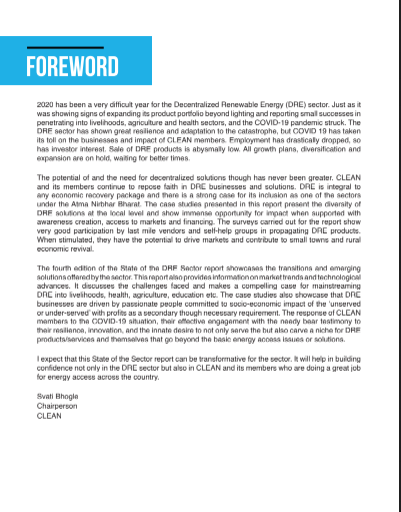 thecleannetwork's tweet photo. And the Report is out!
@thecleannetwork is out with its 4th edition of the State of the Decentralized Renewable Energy Sector in India Report 2019-20, giving great insights to the DRE sector. It is supported by @ShaktiFdn. For insights get your hands on the report today! https://t.co/kvBCFD4VW7