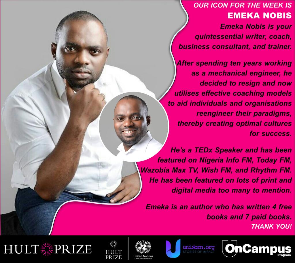 HFuoye's tweet photo. Meet our icon of the week! 🏂! He's just as badass as the Hult Prize! @emekanobis https://t.co/zd3602MpuK