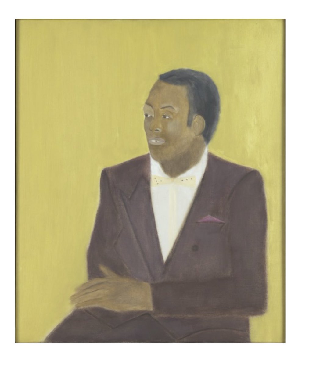2/6 this is a particularly interesting one. It’s a portrait of Alton Peters by Craigie Aitchison.  https://artcollection.culture.gov.uk/artwork/16372-c/ picking a portrait of a black man is a smart signal about diversity but there’s more to it...