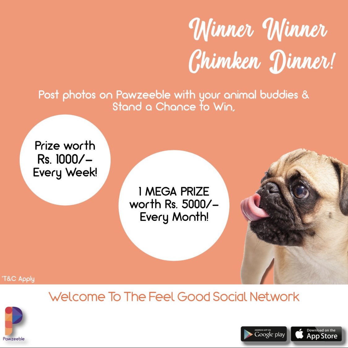pawzeeble's tweet photo. #ContestAlert 
Join us on our platform. Share your best pics with your animal buddies and win voucher worth Rs. 1000/- Every Week &amp; Mega Prize of Rs. 5000/- Every Month. 

https://t.co/rUZcD0SkyO 
#contest #pawzeeble #app #socialnetwork https://t.co/WmVvWwcpVI