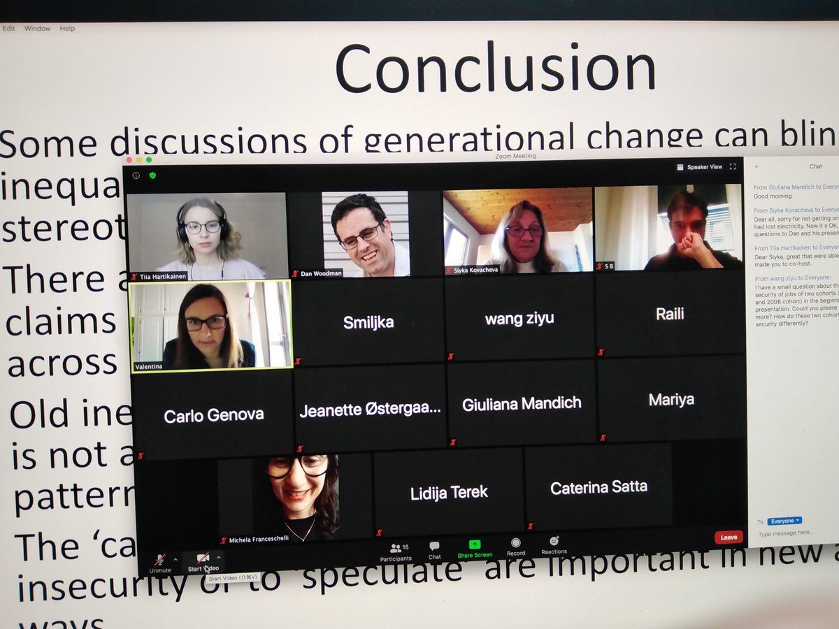 DrDanWoodman's tweet photo. Pleasure to present at the #RN30
@ESA_Sociology conference on Youth & Generation. Love being able to join my European colleagues from my home in Melbourne, but hope we can visit each other in person soon. Great papers from @valecuz, Sebastiano Benasso, Smiljka Tomanovic too. https://t.co/hXNn2nMKxS