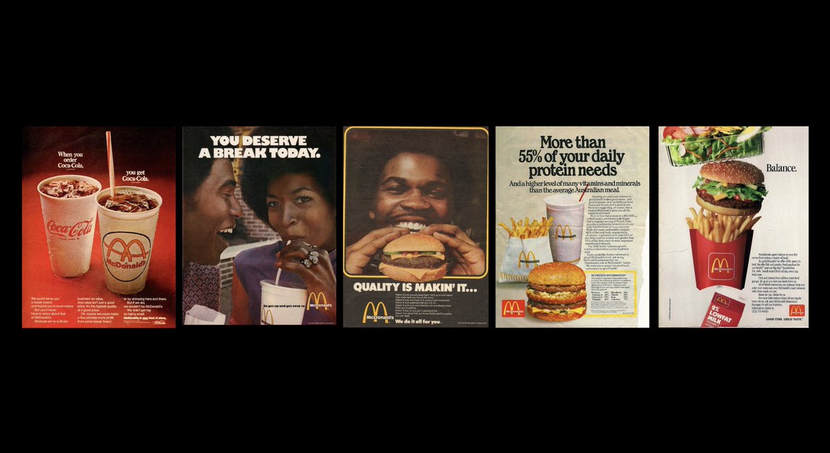 The evolution of McDonald’s advertising (1960s-1980s). A thread.