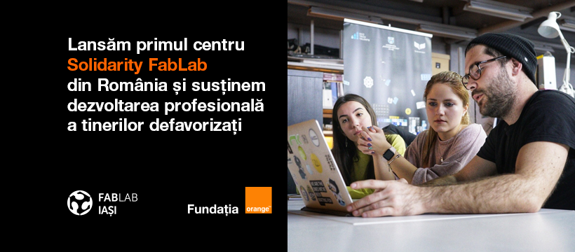 FundatiaOrange's tweet photo. 🚀The 1st #SolidarityFabLab center is launched today in Romania. 👏90 vulnerable young people will work with the latest technologies to increase employability. 
Thank you, @FondationOrange, for your great support! Good luck @DanZaharia_Iasi! 
👉https://t.co/6tr5yKtIAx https://t.co/NsT6zbiKX9