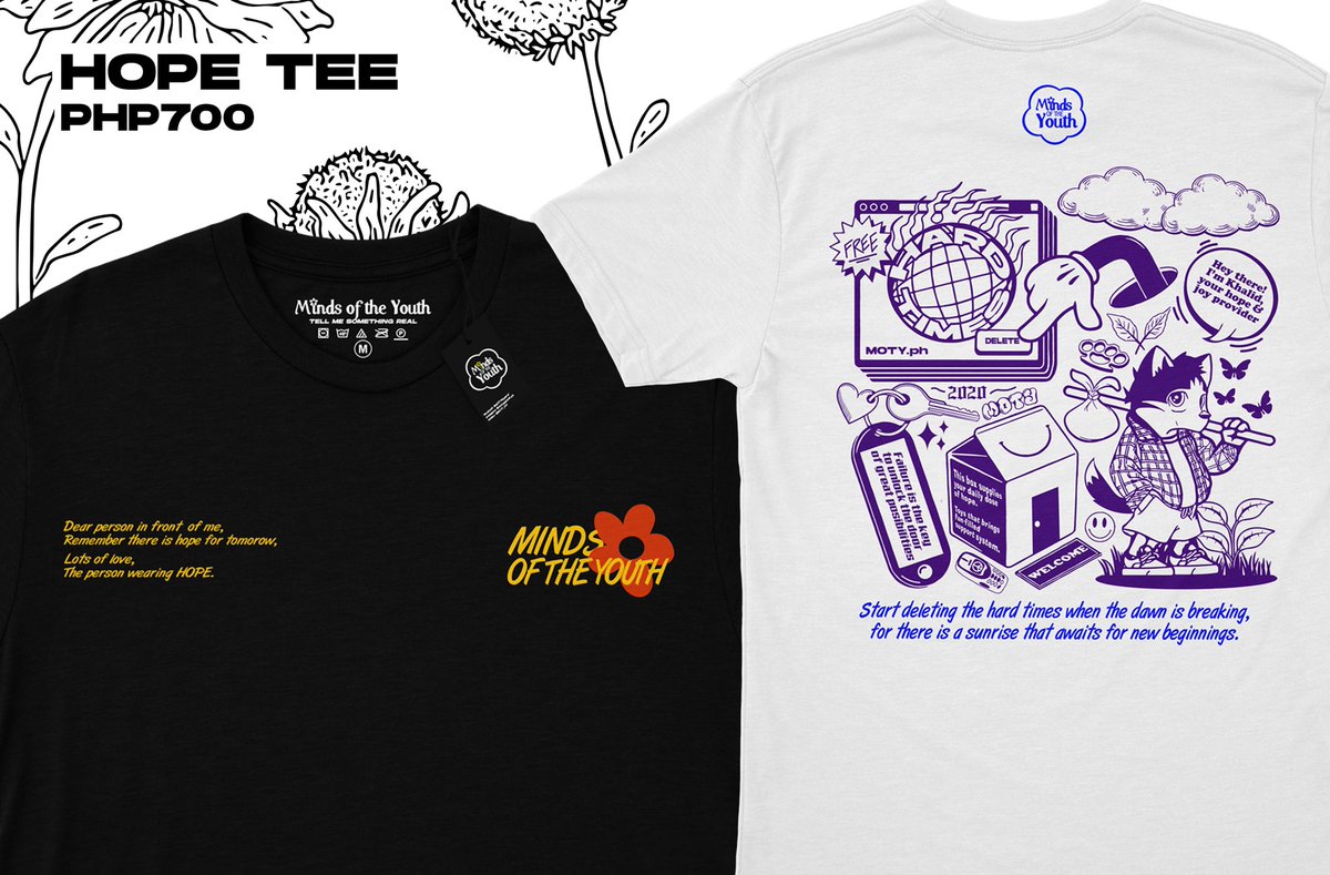 MOTY_PH's tweet photo. "HOPE TEE"

After the loss and failure, hope is better reflected, because then inner strength and toughness is established.

Available in Black and White Colorways
₱ 700 | Available in XS - 3XL in sizes
ETA: 3rd week of December
 
DELIVERY/MEET UP: Angeles City
SHIPPING: J&amp;T https://t.co/ZdZUCponau