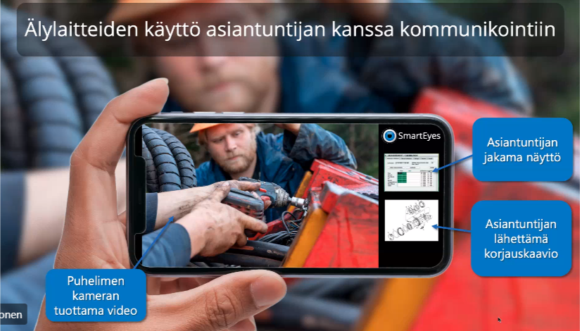 HAla_Honkola's tweet photo. Tero Aaltonen #Augumenta Tietomassasta tuotteiksi ja tehokkaan toiminnan työvälineiksi – Webinaarissa. Etäopastusta kehitellään mm metsäkoneiden huoltoon esim älylasien tai kameran välityksellä. https://t.co/2DHY3xRJLw