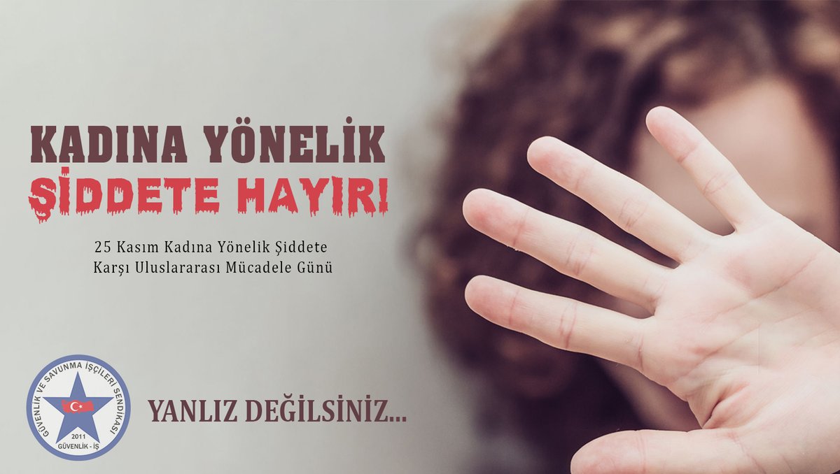 Kadına yapılan şiddeti durdurmak, önlemek herkesin görevidir. 
25 Kasım Kadına Yönelik Şiddetle Uluslararası Mücadele Günü’nde kocaman bir “Biz” olalım.
#25KasımKadınaSiddeteHayır