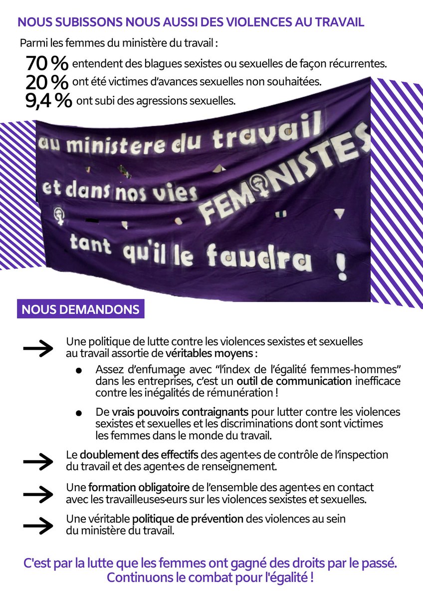 cgt_tefp's tweet photo. Aujourd’hui c’est le #25novembre et on ressort notre tract et un thread sur la lutte contre les violences sexistes et sexuelles au travail! 

➡️ Rôle de l’inspection du travail sur ce sujet
➡️ Les limites auxquelles on fait face
➡️ Nos revendications https://t.co/mfkiFFRXl7