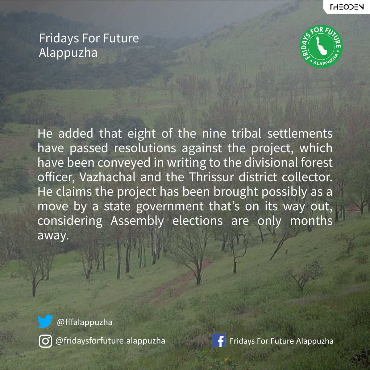 FFFAlappuzha's tweet photo. #SaveAnakkayam #STOPAnakkayamSHEP #SaveAthirappilly #StopAdani
.@WWFINDIA .@greenpeaceindia .@GretaThunberg .@parents4future .@ExtinctionR .@XRebellionInd .@NetworkYugma .@nahluwalia20 .@savemollemgoa #SaveWesternGhats .@FFFIndia #KeralarejectsEIA2020 #FFFAlappuzha https://t.co/hG4753X8oe