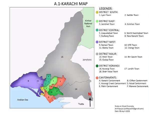 Arif Hasan et al mapped markets and hawkers for Karachi