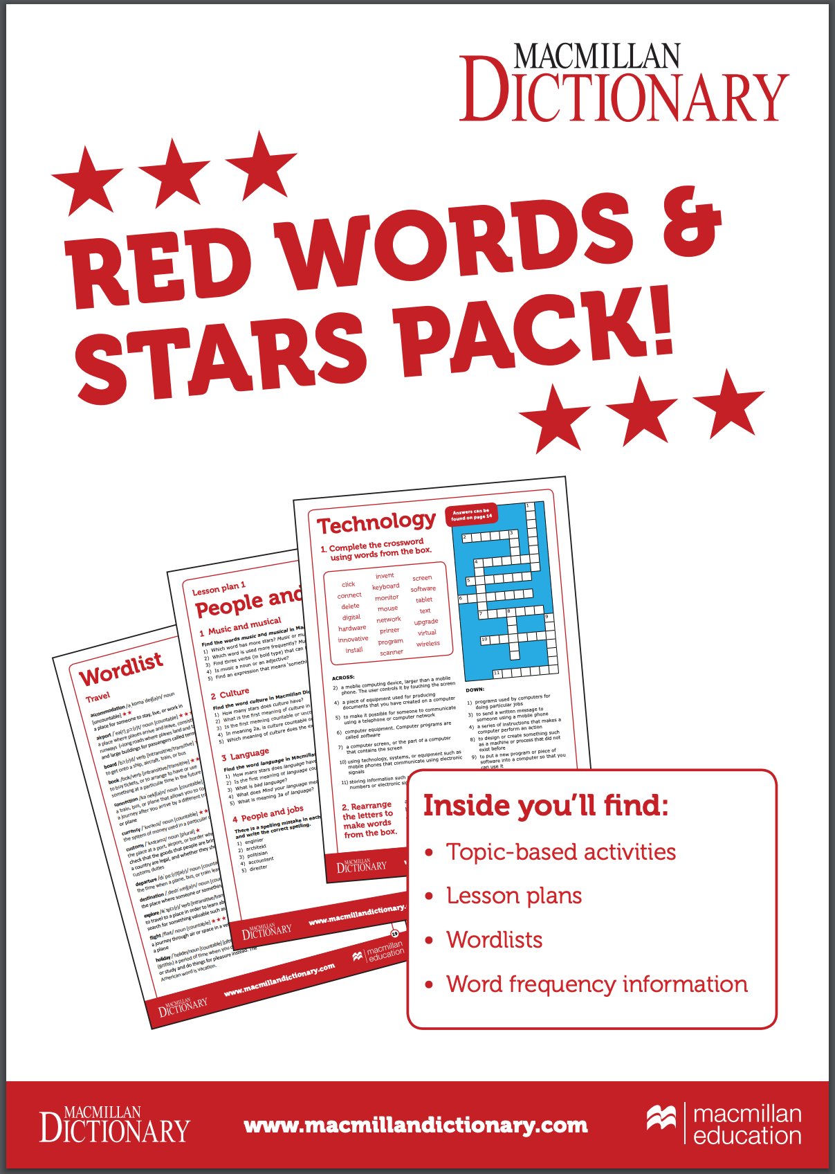 Macmillan Dictionary on Twitter: "Have you seen our Red Words and Stars  activity pack? In it, you will find topic-based vocabulary activities on  the most frequently used words in English, including hobbies,