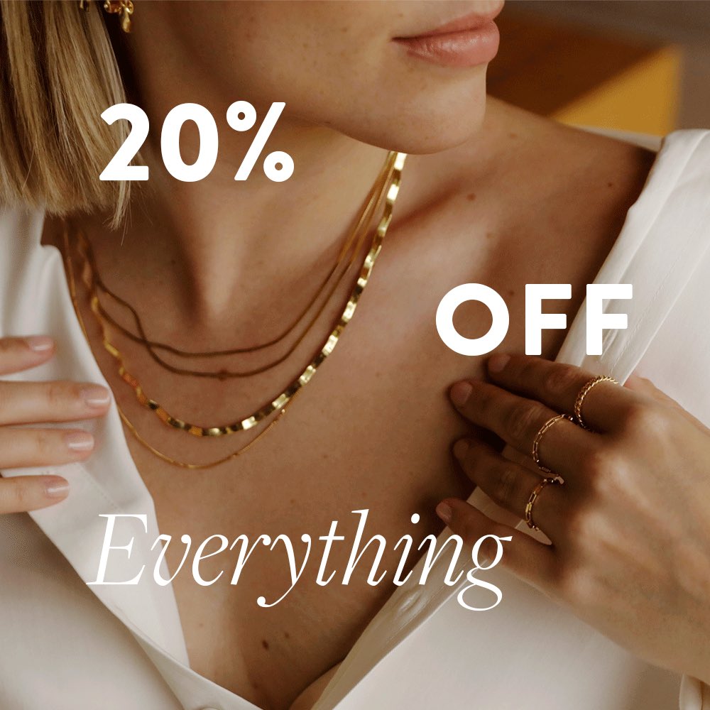 IT'S HERE. BLK FRIDAY. 20% OFF EVERYTHING. USE CODE: BF2020. YOU'RE WELCOME. daisyjewellery.com