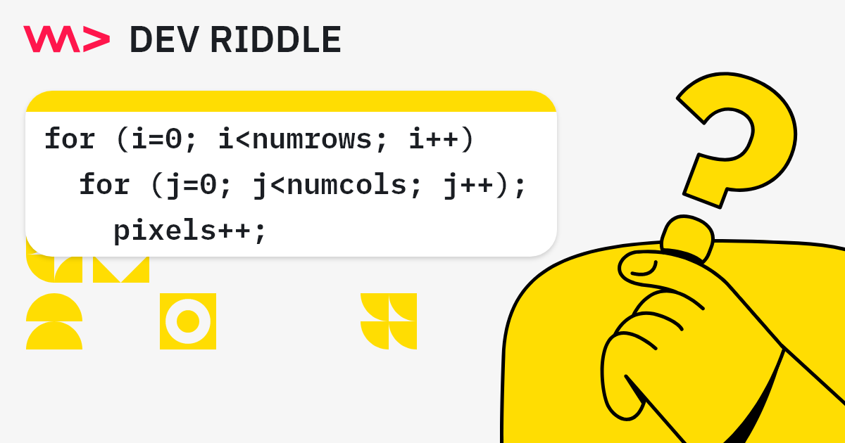 WeAreDevs's tweet image. Riddle us this, riddle us that, who&apos;s afraid of a small, accidental bug 🐛 
What is wrong with the code shown here? 

Tag a friend who you think this riddle might be too difficult for 🤪

#wearedevs #devriddle #codeproblems