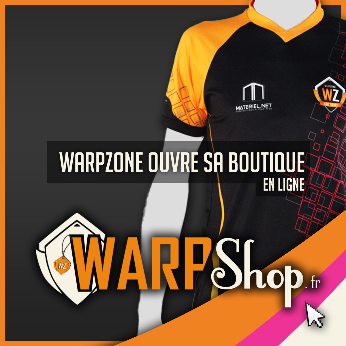 Bonjour à tous &amp; toutes !

🔸 Aujourd'hui est un jour spécial 
WarpZone ouvre son shop en ligne 🤩

🔸 WarpShop.fr ! 

🔸 Nous vous invitons à découvrir notre gamme de lancement 😉
#warpzone #esport #shop