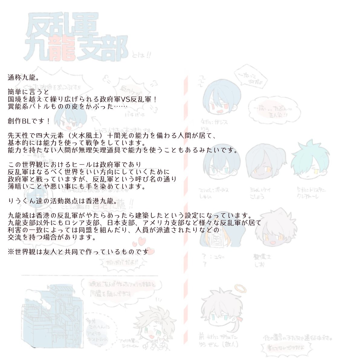むかしに描いた設定画でしたので見づらかったらごめんなさい～ッ! 